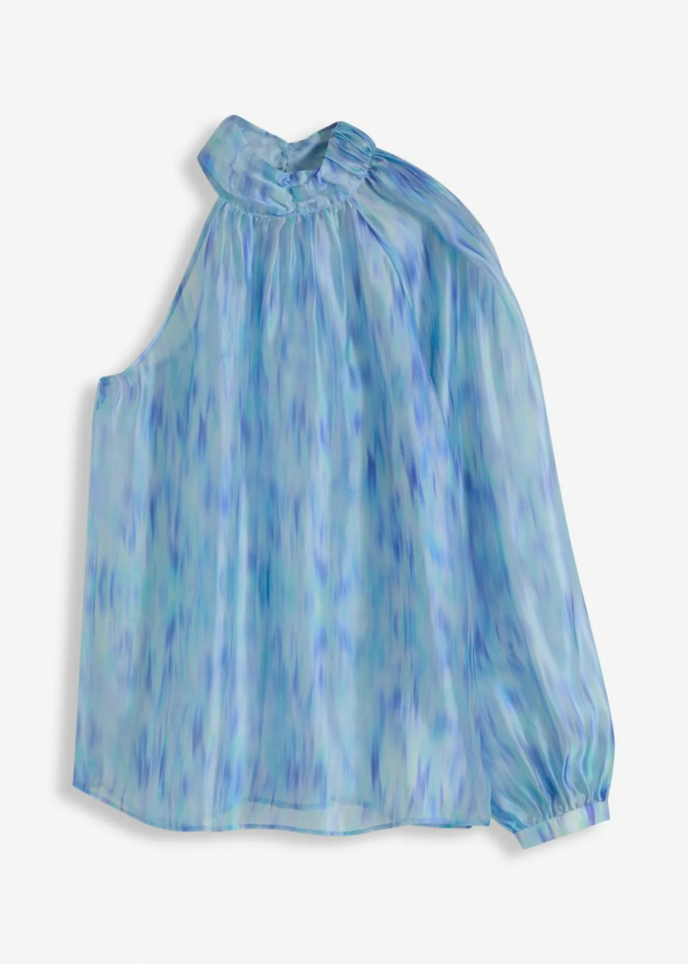 bonprix bonprix Blusa de gasa con un hombro al descubierto Azul Online