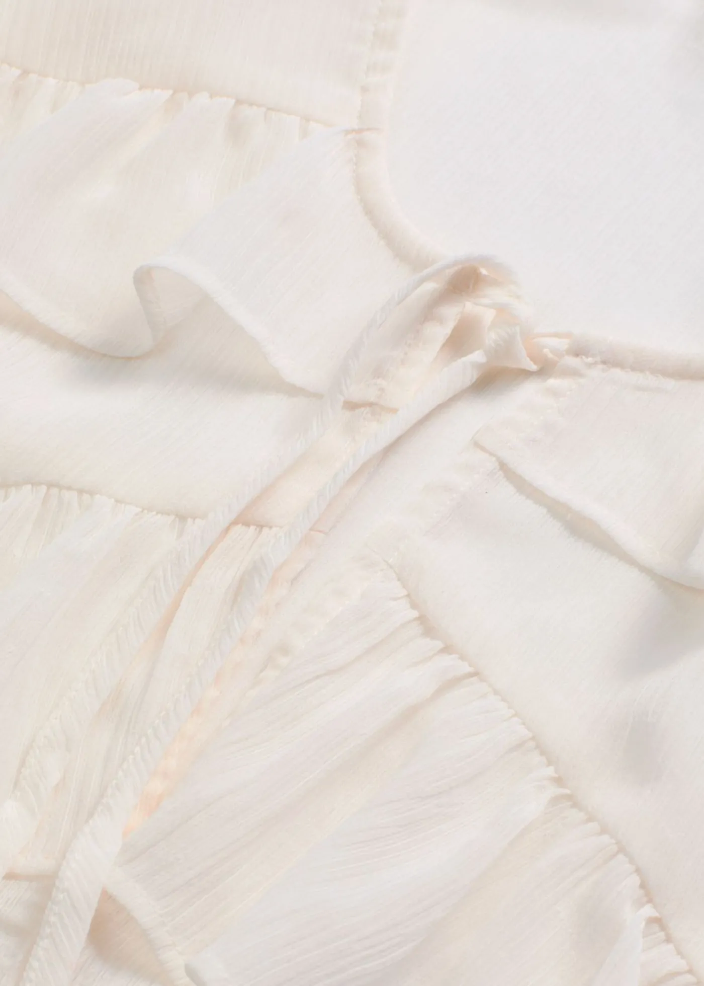 bonprix bonprix Blusa de gasa con volantes Blanco lana