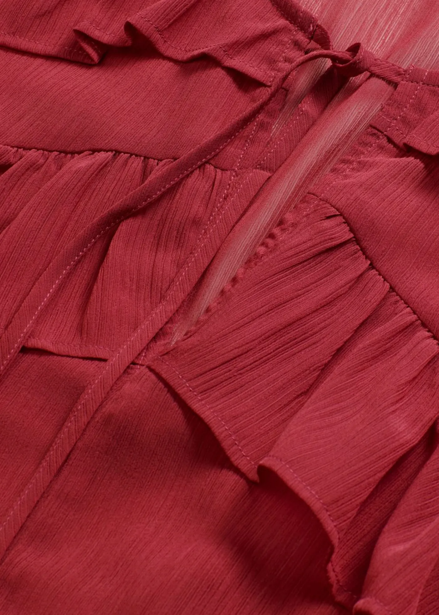 bonprix bonprix Blusa de gasa con volantes Rojo Best