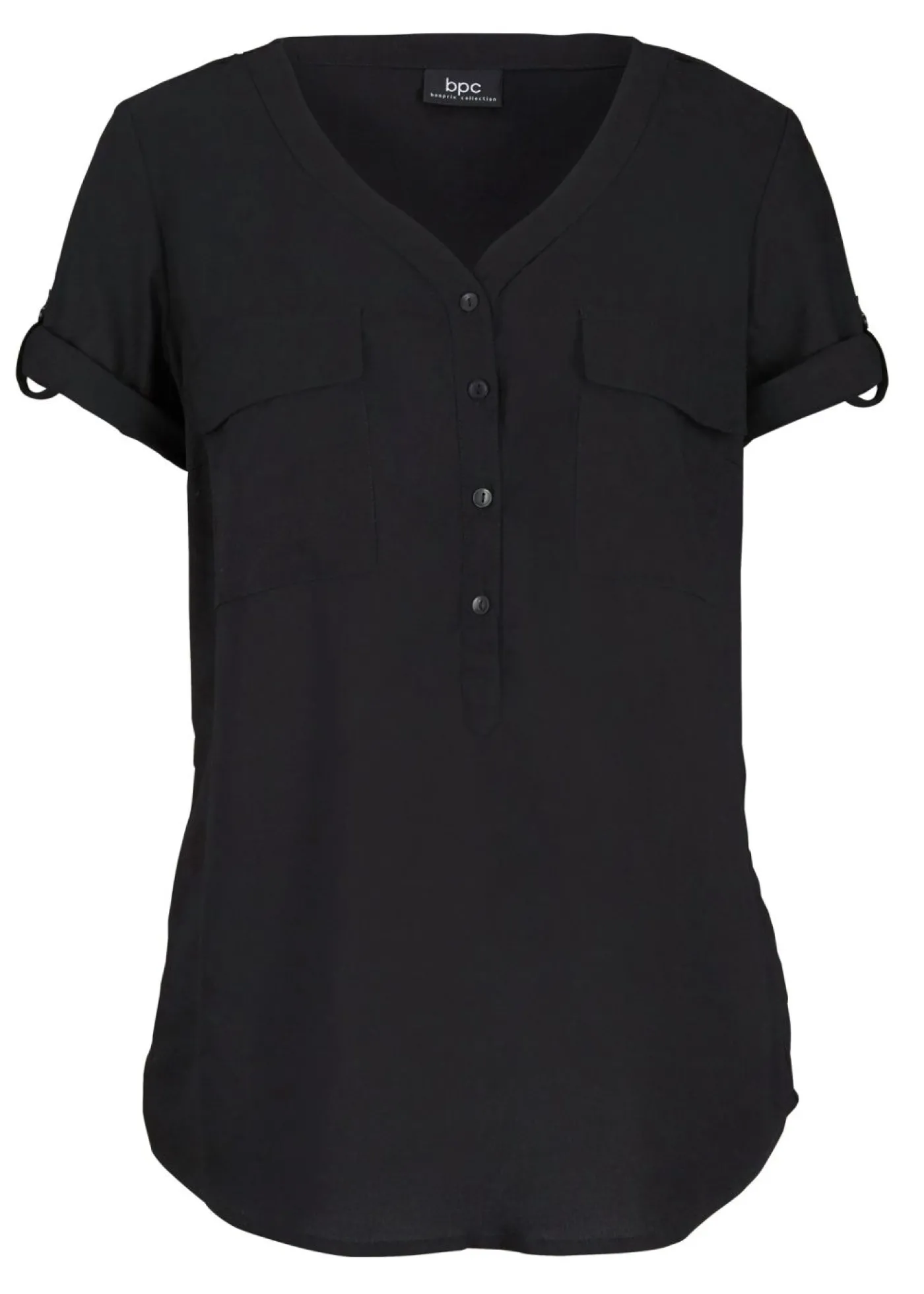 bonprix bonprix Blusa de manga corta Negro Outlet