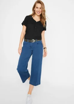 bonprix bonprix Blusa de manga corta Negro Outlet