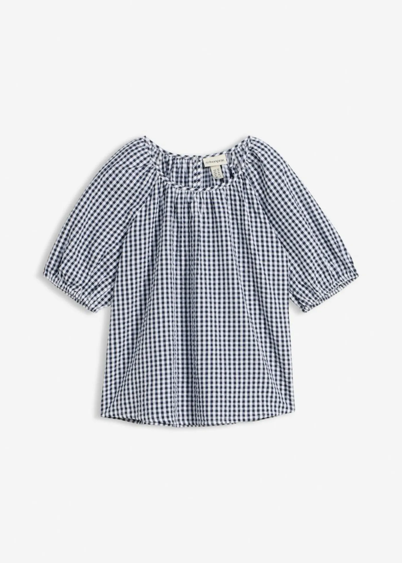 bonprix bonprix Blusa de manga corta de algodón puro Azul marino-blanco Hot