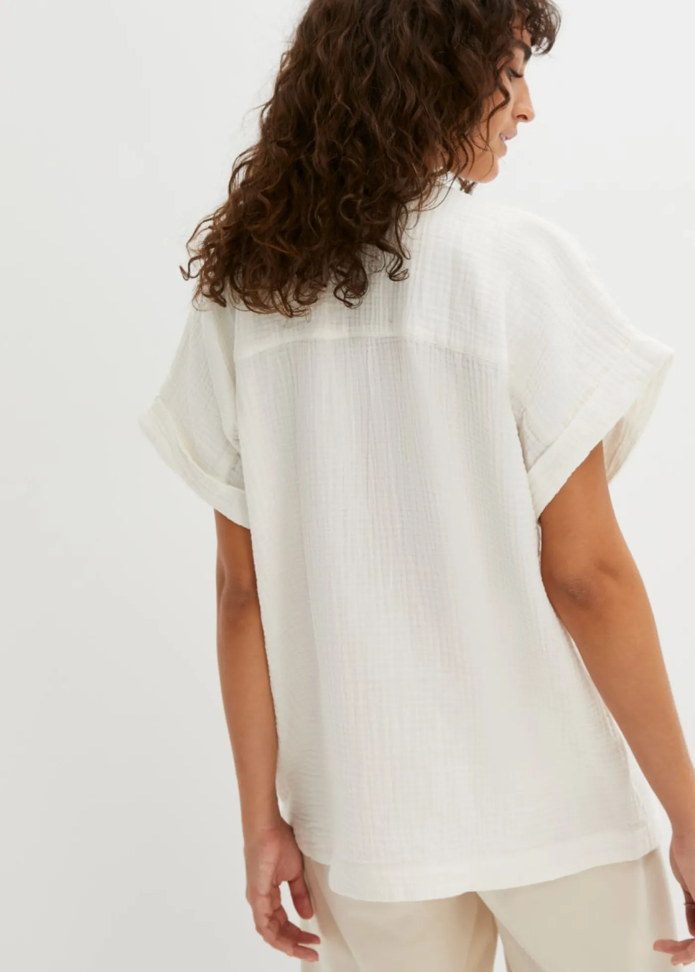 bonprix bonprix Blusa de manga corta de muselina naranja oscuro New