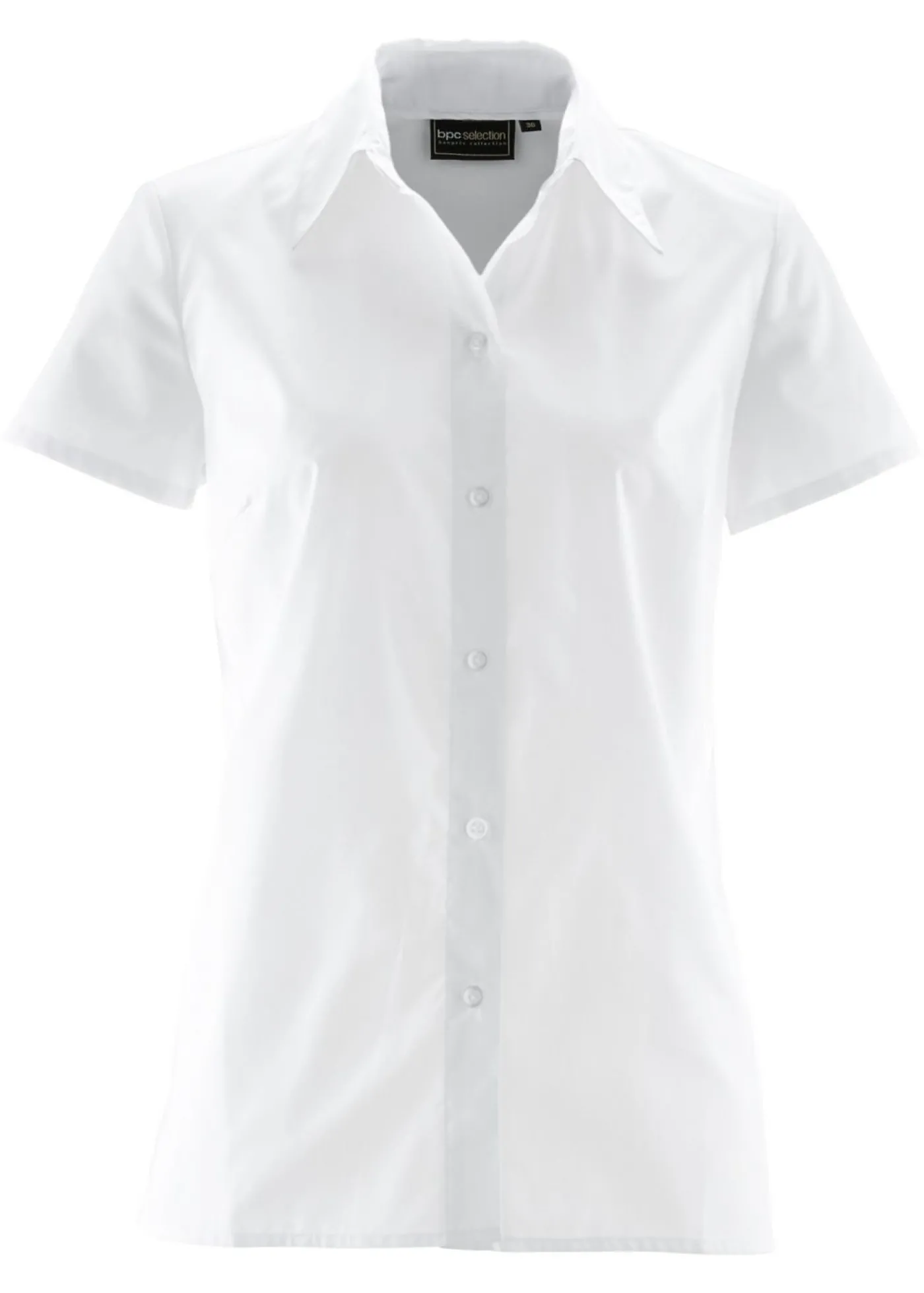 bonprix bonprix Blusa de manga corta de popelín Blanco Online