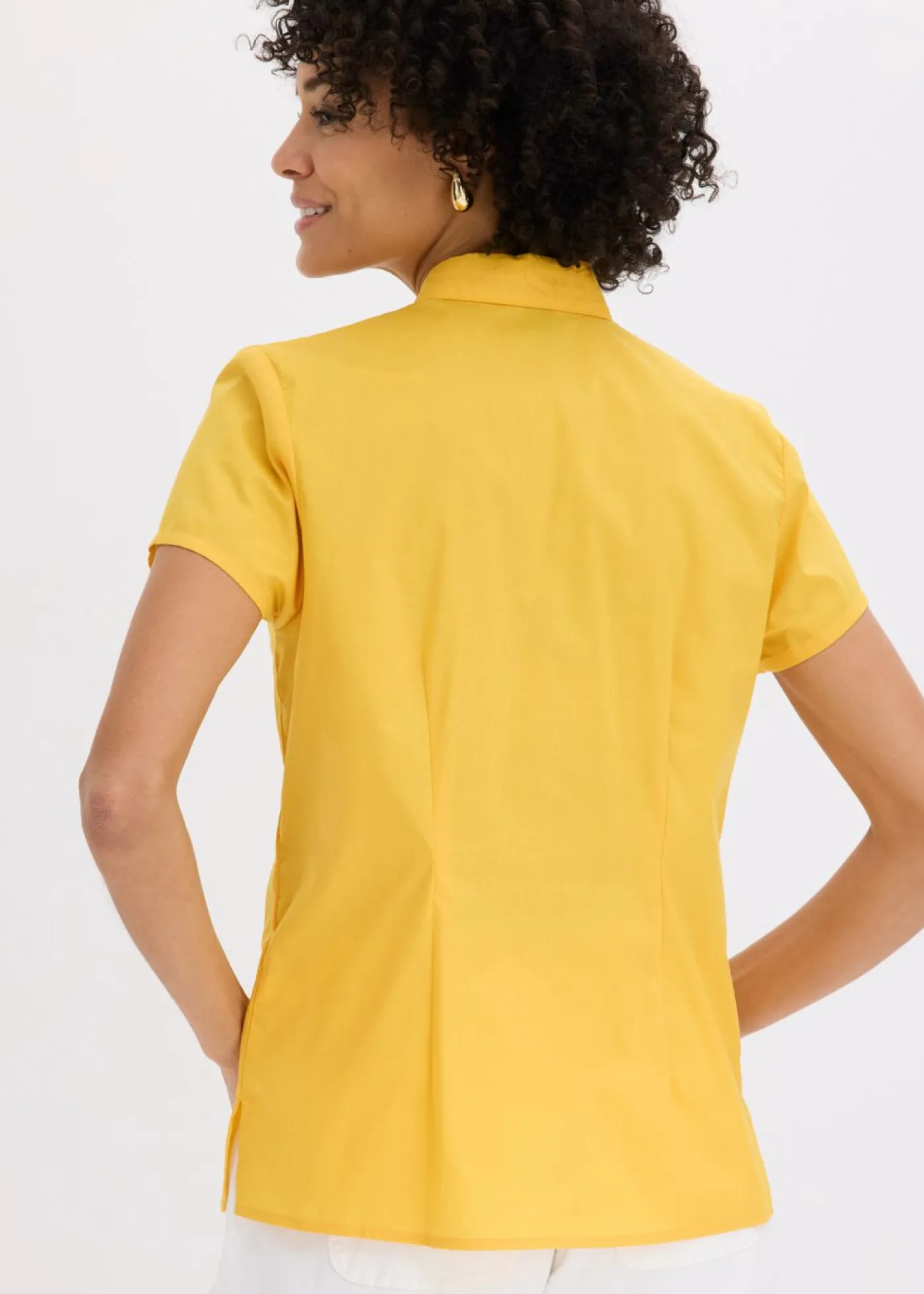 bonprix bonprix Blusa de manga corta de popelín azafrán