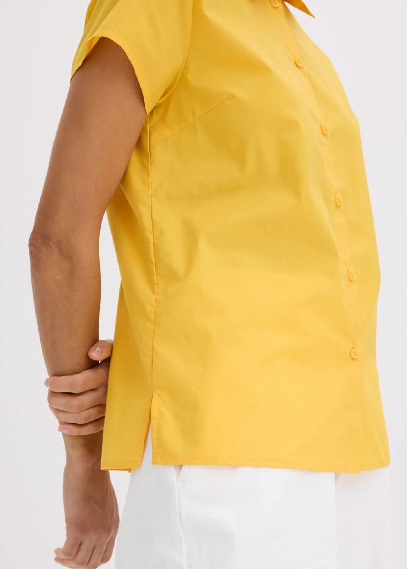bonprix bonprix Blusa de manga corta de popelín azafrán