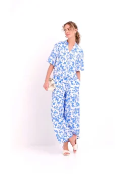 bonprix bonprix Blusa de manga corta de suave mezcla de viscosa Blanco Outlet