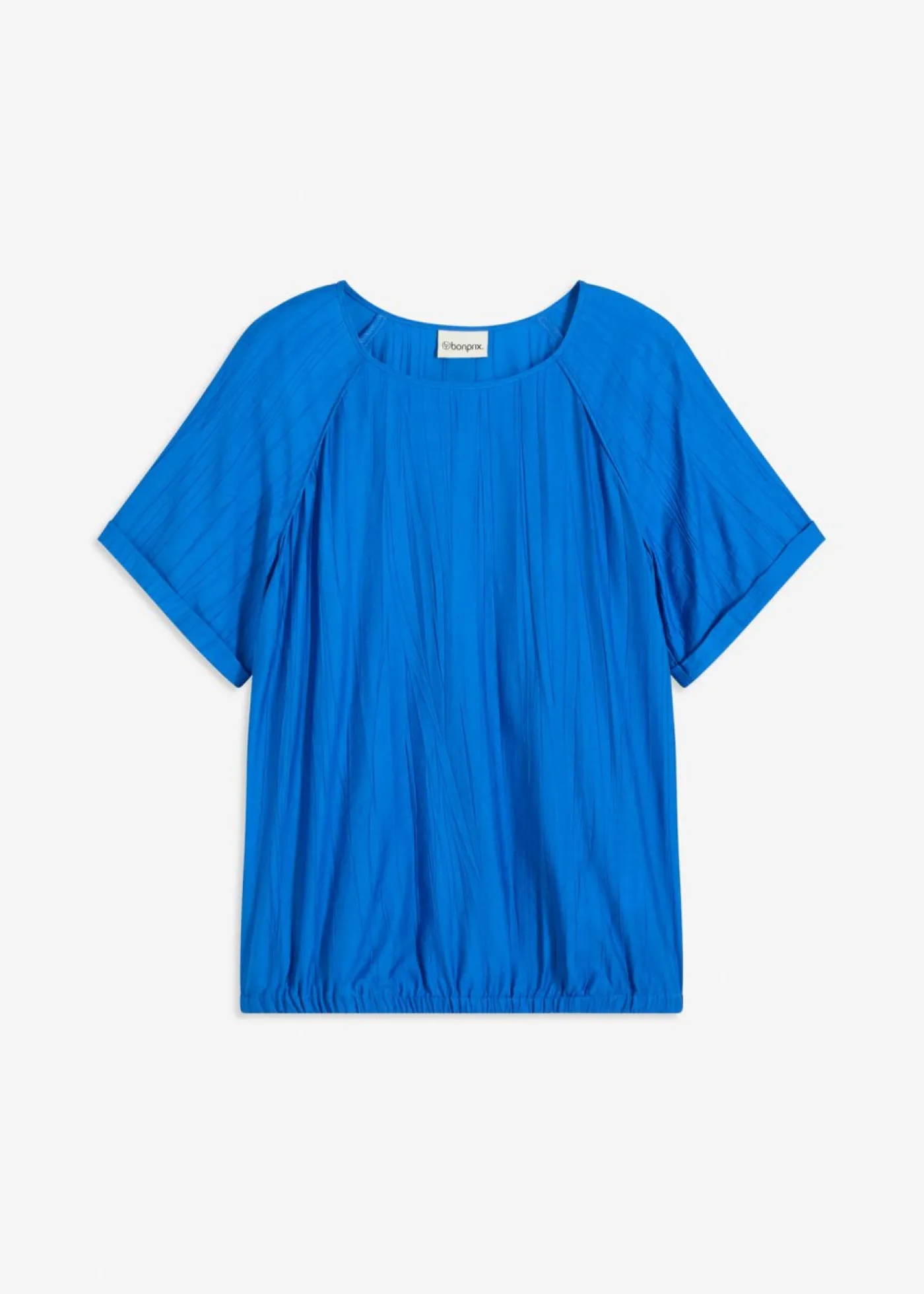 bonprix bonprix Blusa de manga corta de suave mezcla de viscosa Azul ártico