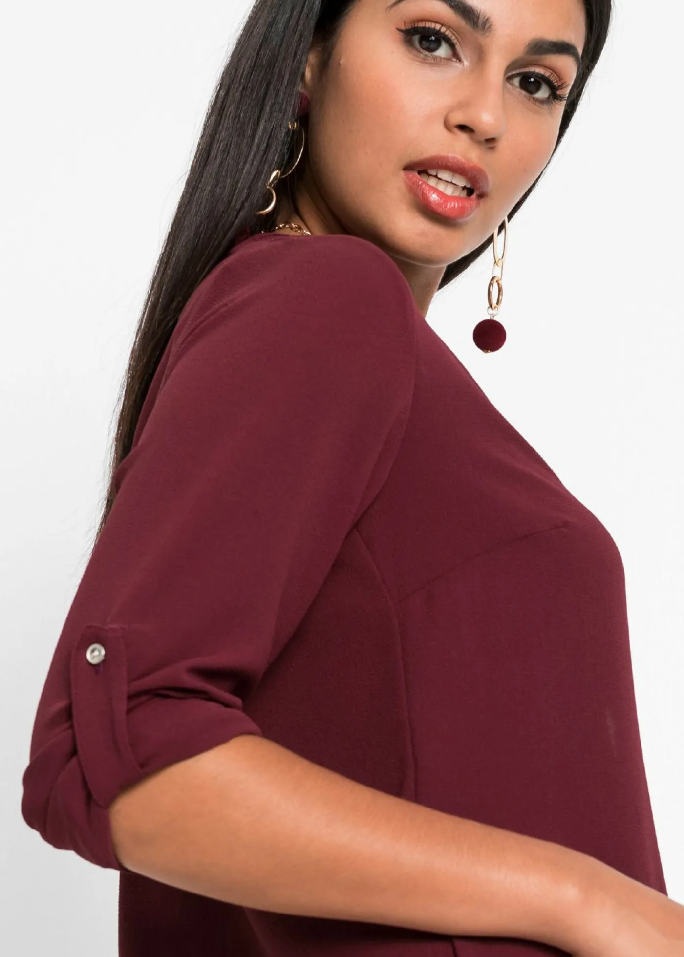 bonprix bonprix Blusa de manga larga Granate Hot