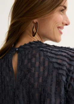bonprix bonprix Blusa de material estructurado Azul oscuro Clearance