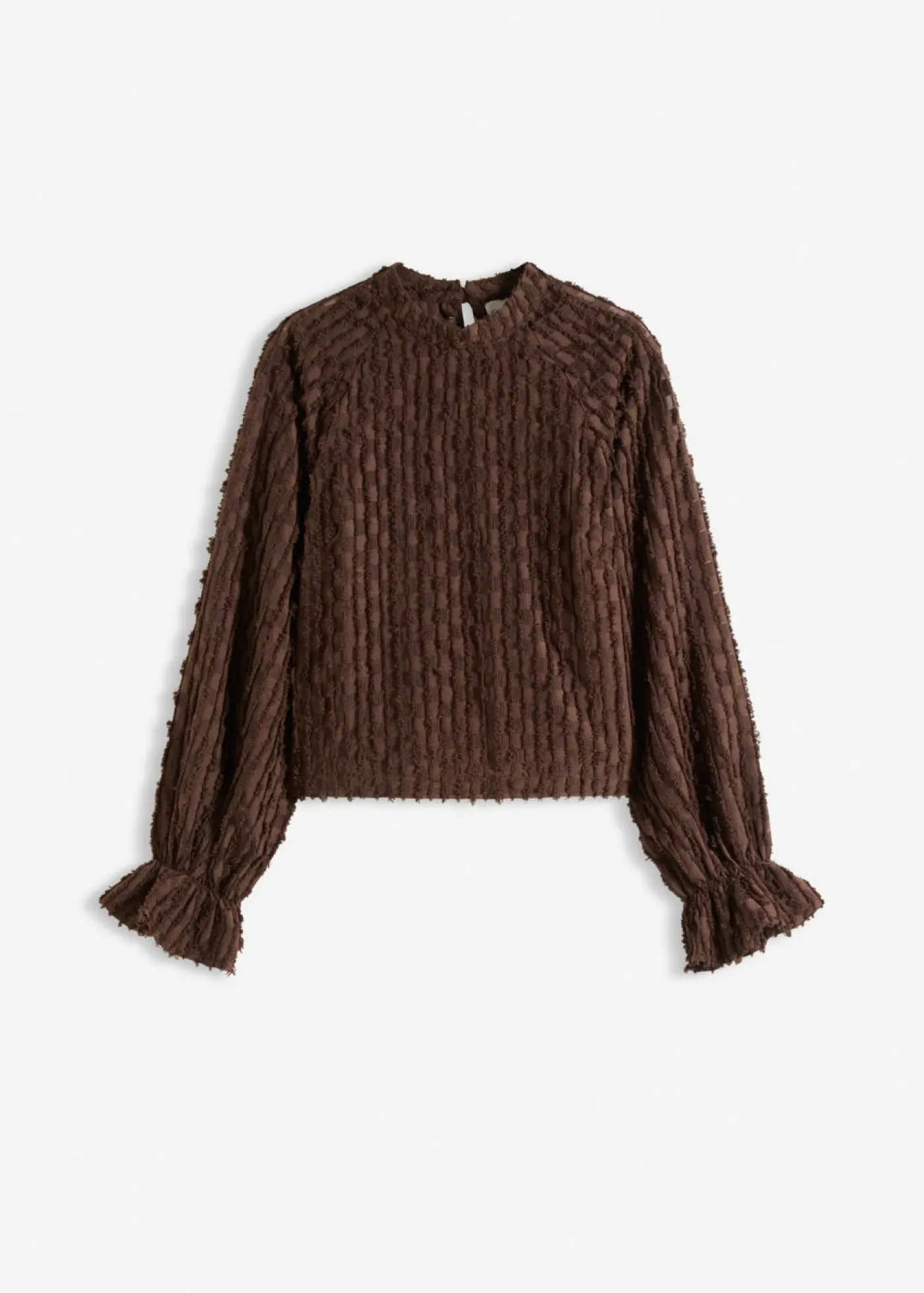 bonprix bonprix Blusa de material estructurado Marrón oscuro