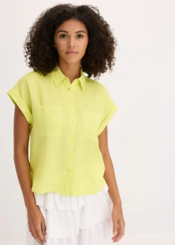 bonprix bonprix Blusa de mezcla de lyocell fluido Amarillo cítrico Online