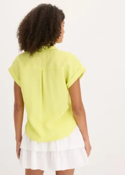 bonprix bonprix Blusa de mezcla de lyocell fluido Amarillo cítrico Online