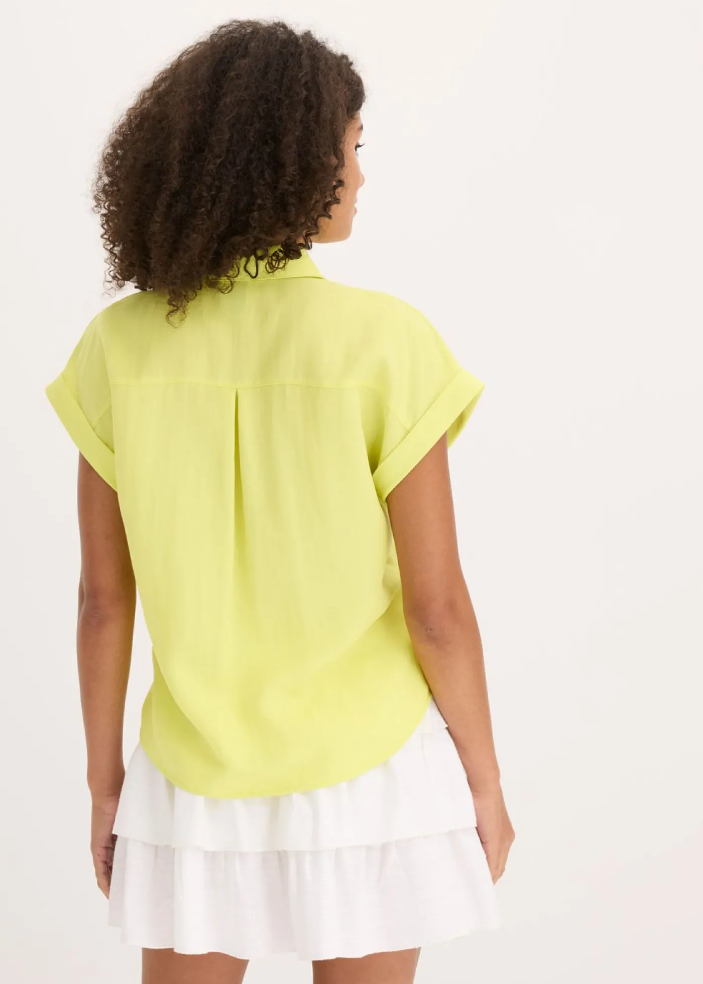 bonprix bonprix Blusa de mezcla de lyocell fluido Amarillo cítrico Online