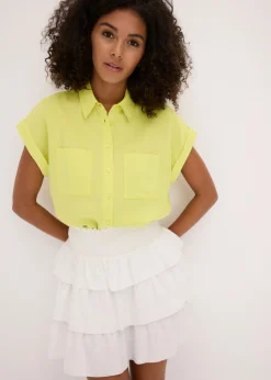 bonprix bonprix Blusa de mezcla de lyocell fluido Amarillo cítrico Online