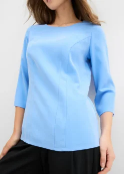 bonprix bonprix Blusa de mezcla de viscosa fluida azul provenzal Outlet