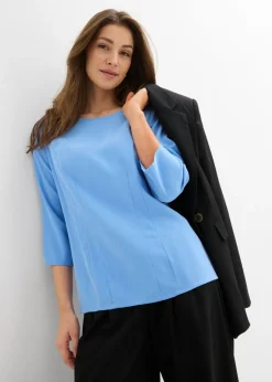 bonprix bonprix Blusa de mezcla de viscosa fluida azul provenzal Outlet