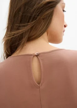 bonprix bonprix Blusa de mezcla de viscosa fluida Marrón castaño Best