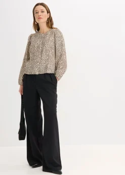 bonprix bonprix Blusa de mezcla de viscosa Blanco lana-negro Clearance