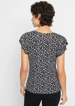 bonprix bonprix Blusa de mezcla de viscosa Rosa-blanco de flores Best