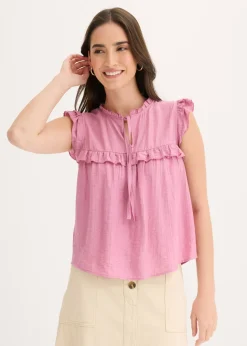 bonprix bonprix Blusa de mezcla de viscosa Malva Clearance