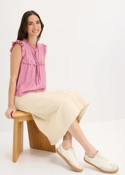 bonprix bonprix Blusa de mezcla de viscosa Malva Clearance