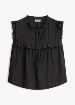 bonprix bonprix Blusa de mezcla de viscosa Negro Online