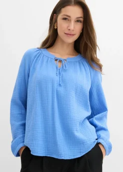 bonprix bonprix Blusa de muselina suave azul provenzal Clearance