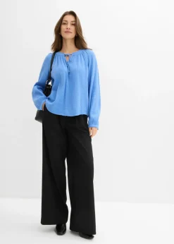 bonprix bonprix Blusa de muselina suave azul provenzal Clearance