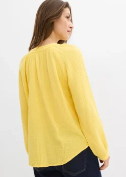 bonprix bonprix Blusa de muselina suave Amarillo New