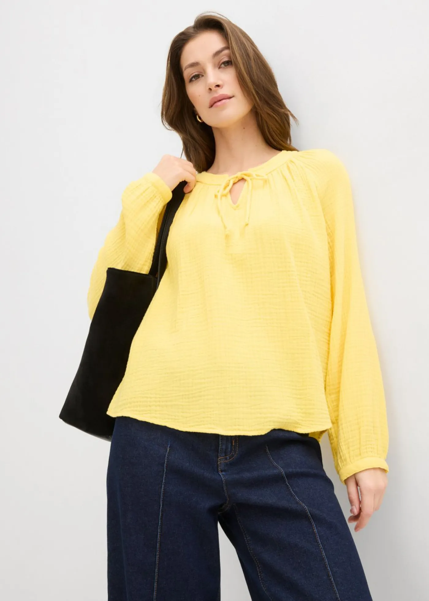 bonprix bonprix Blusa de muselina suave Amarillo New