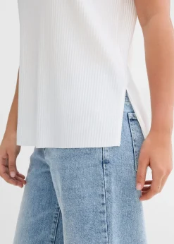 bonprix bonprix Blusa de poliéster reciclado Blanco lana