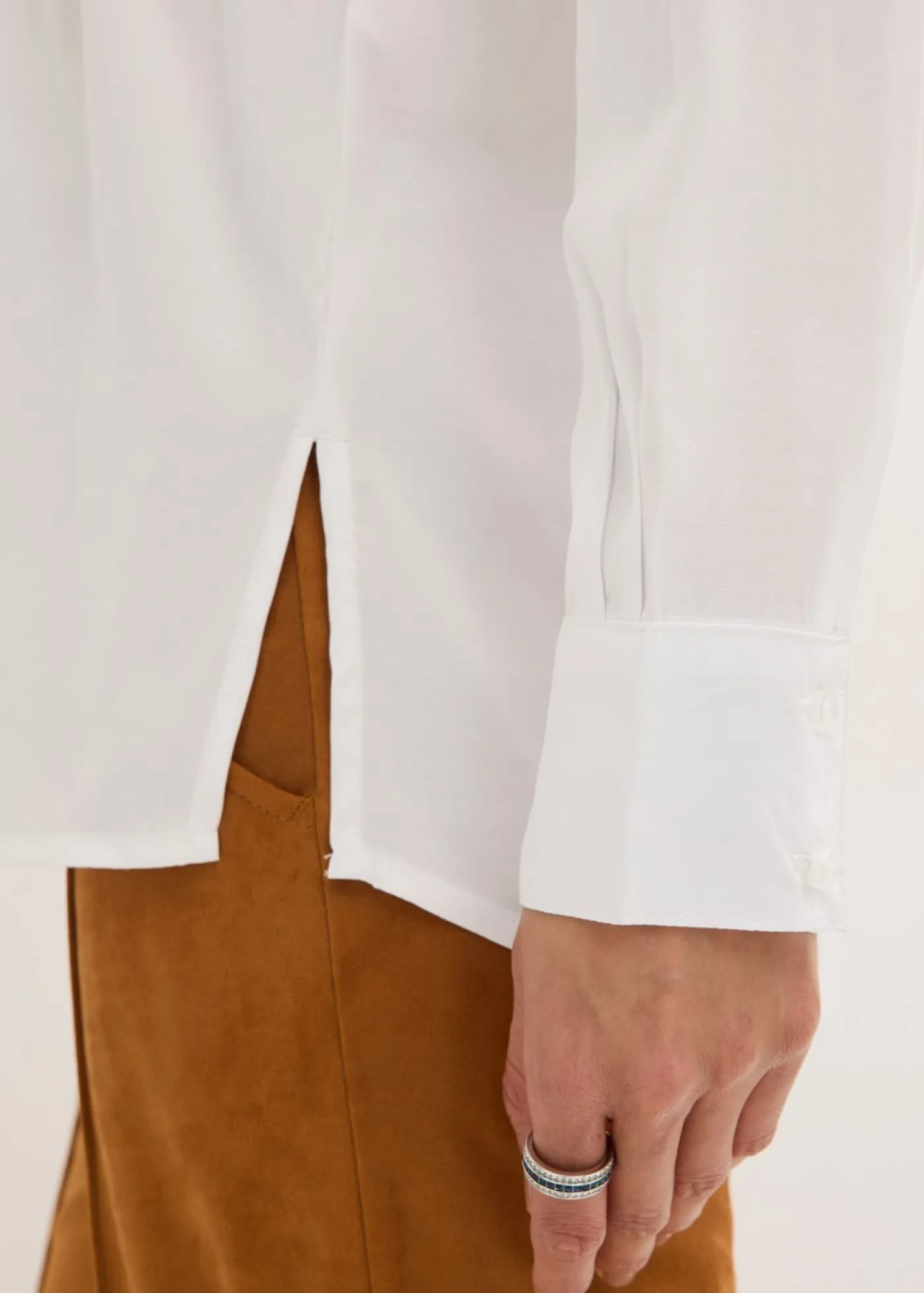 bonprix bonprix Blusa de popelín con pliegues Blanco Best