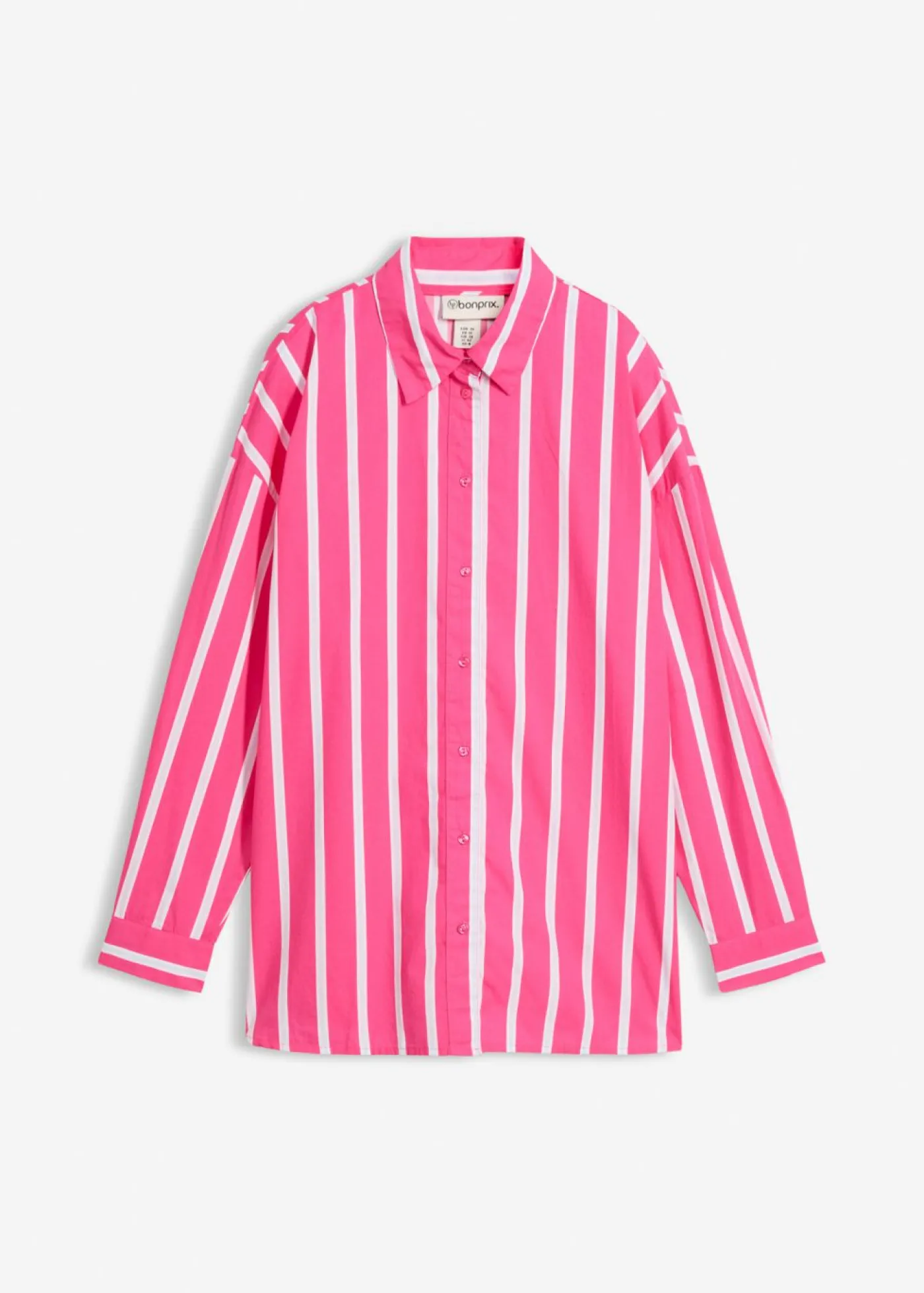 bonprix bonprix Blusa de popelín de algodón pink lady-blanco-azul pálido rayas verticales Discount
