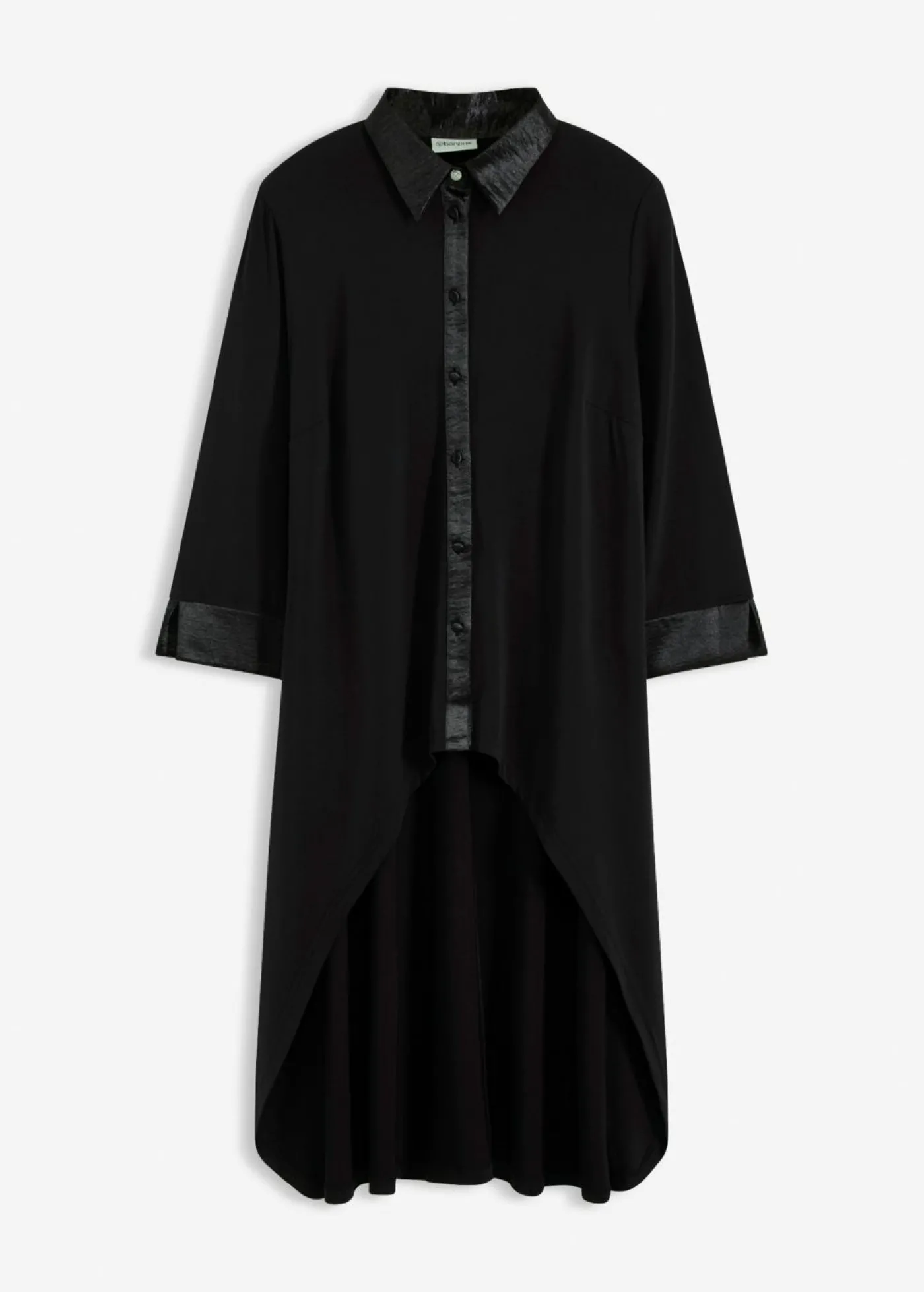 bonprix bonprix Blusa de punto con ribetes de satén Negro New