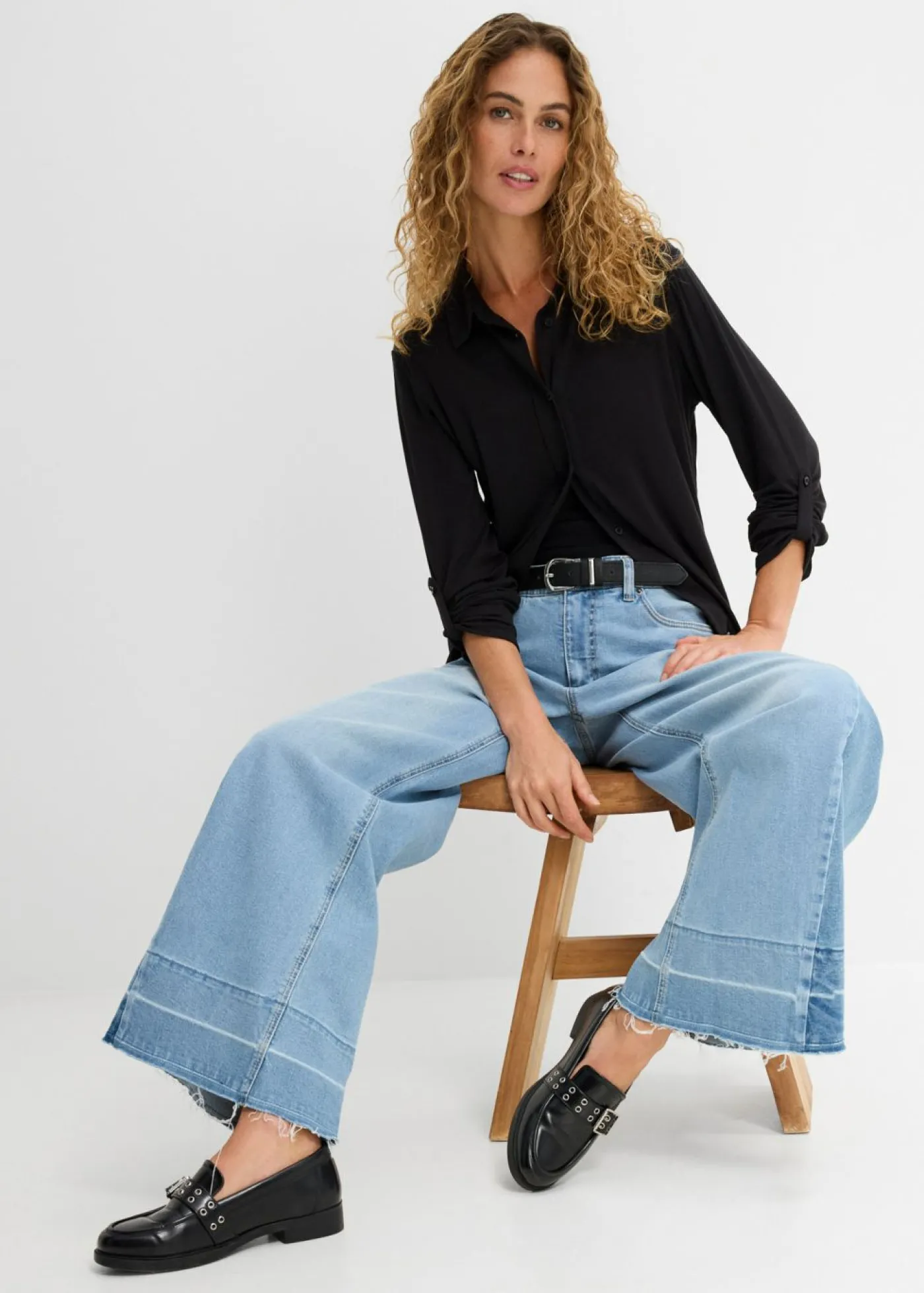 bonprix bonprix Blusa de punto larga Negro Best