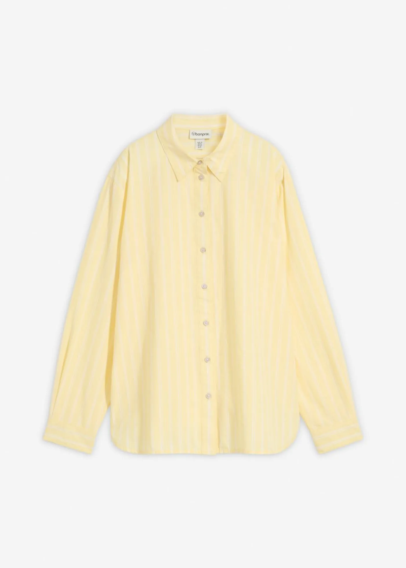bonprix bonprix Blusa de rayas de algodón orgánico puro blanco-amarillo claro rayas verticales