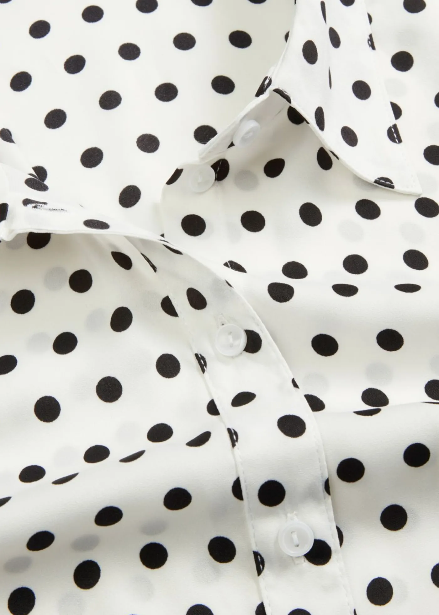 bonprix bonprix Blusa de satén fino blanco-negro, de lunares Outlet