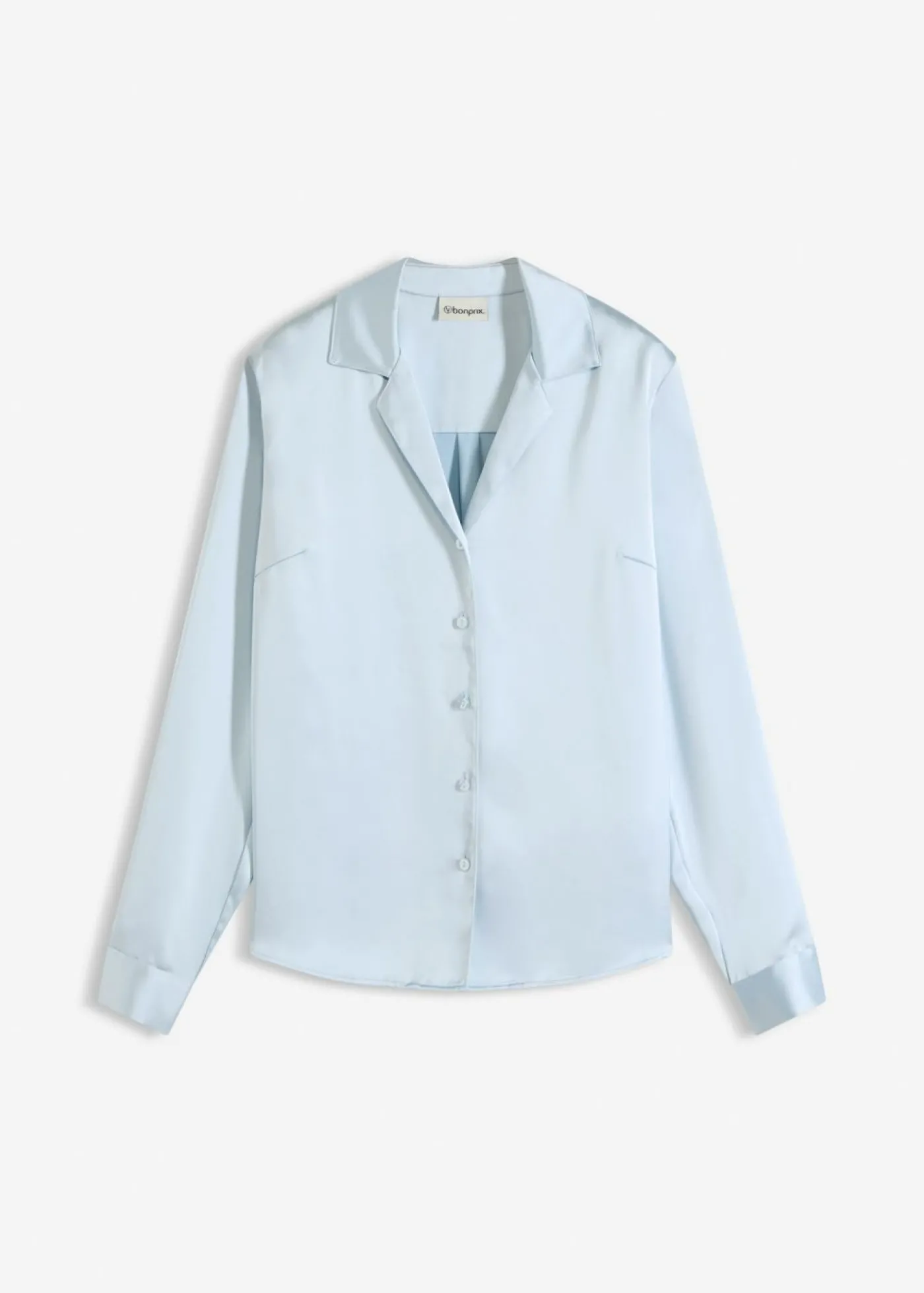 bonprix bonprix Blusa de satén fino azul pálido Outlet