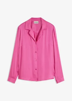 bonprix bonprix Blusa de satén fino Fucsia claro Sale