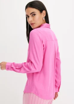 bonprix bonprix Blusa de satén fino Fucsia claro Sale