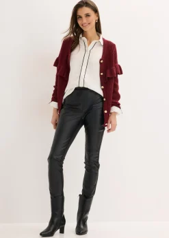 bonprix bonprix Blusa de satén fluido Blanco lana-negro Hot