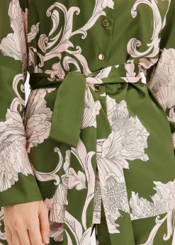 bonprix bonprix Blusa de satén fluido Verde de flores Hot