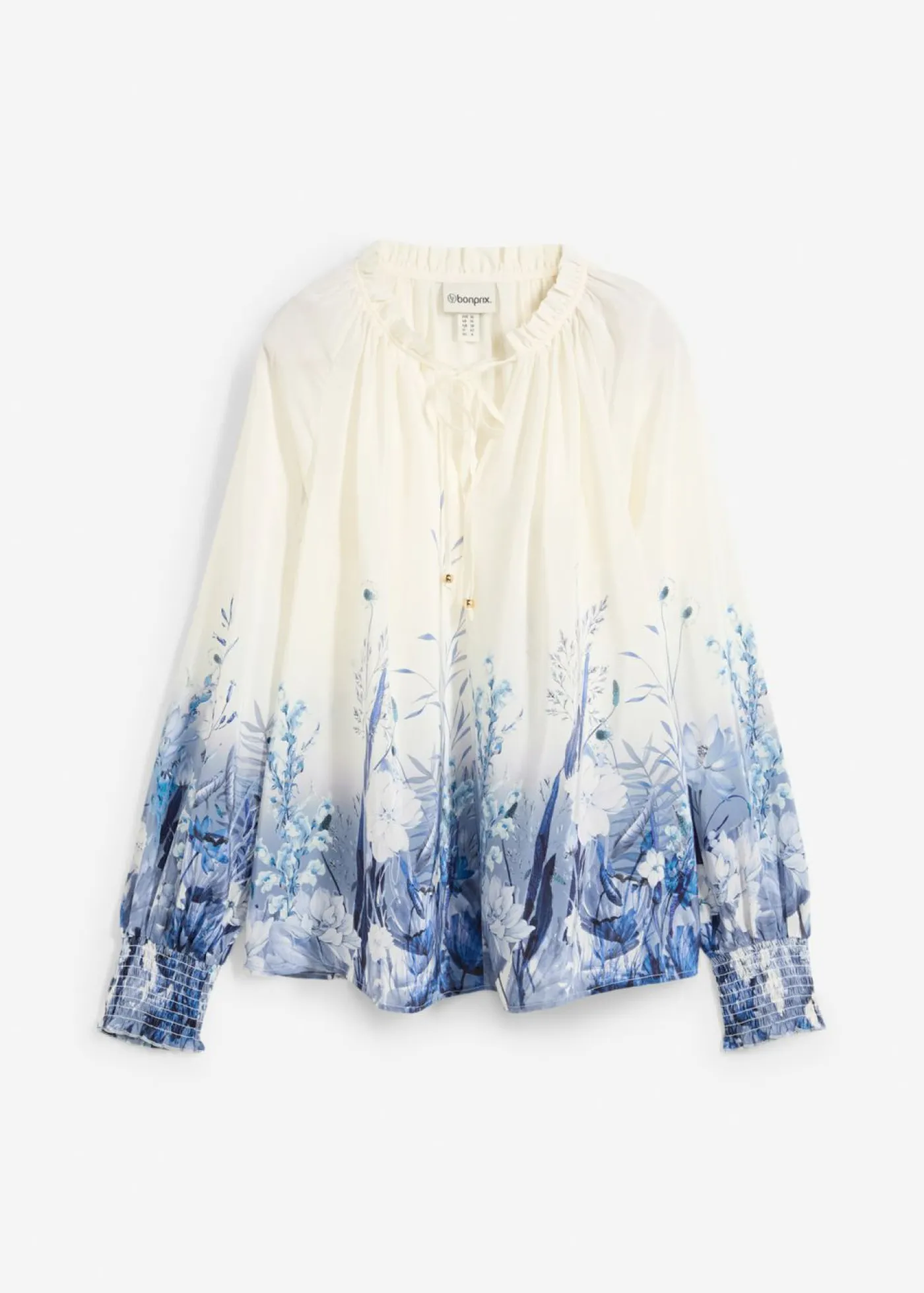 bonprix bonprix Blusa de seda azul pálido-azul marino Discount