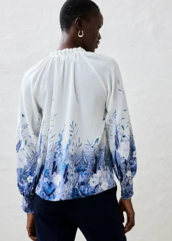 bonprix bonprix Blusa de seda azul pálido-azul marino Discount