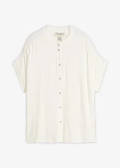 bonprix bonprix Blusa de suave mezcla de viscosa Blanco lana New