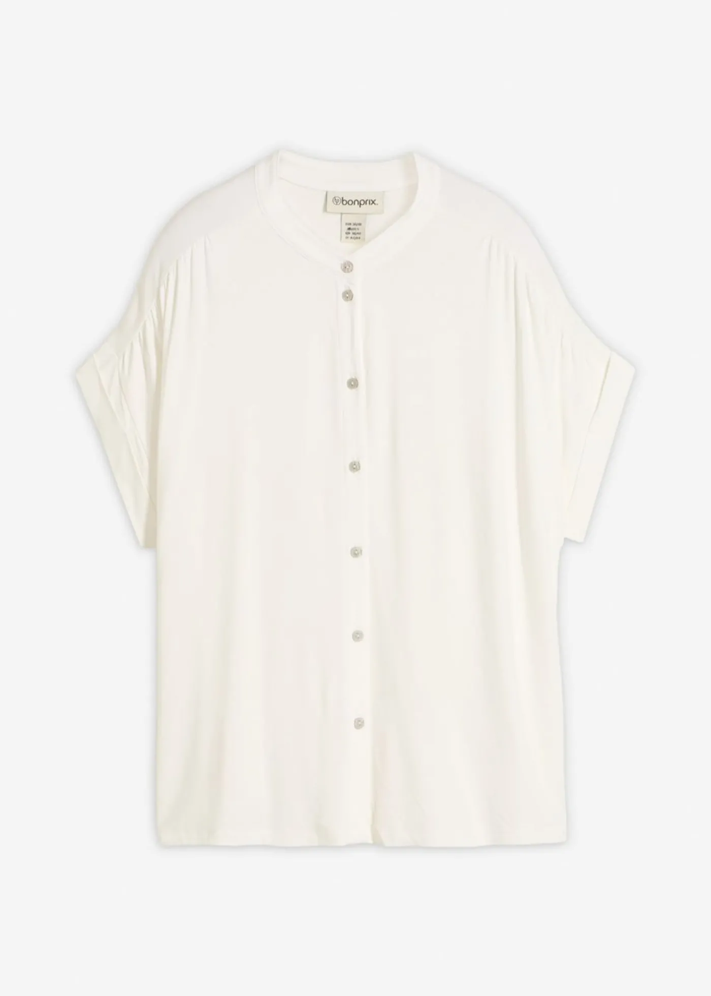 bonprix bonprix Blusa de suave mezcla de viscosa Blanco lana New