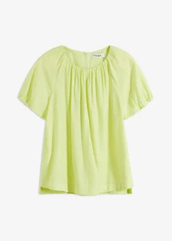 bonprix bonprix Blusa de tejido arrugado estructurado Verde menta Outlet
