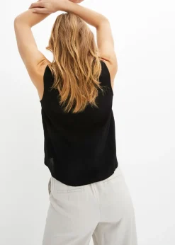 bonprix bonprix Blusa de tejido arrugado estructurado Rojo rubí Best