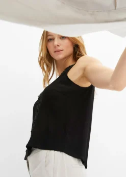 bonprix bonprix Blusa de tejido arrugado estructurado Rojo rubí Best